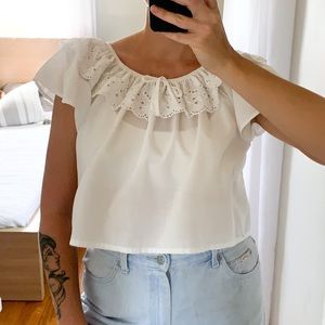 Vintage Ruffle cropped top